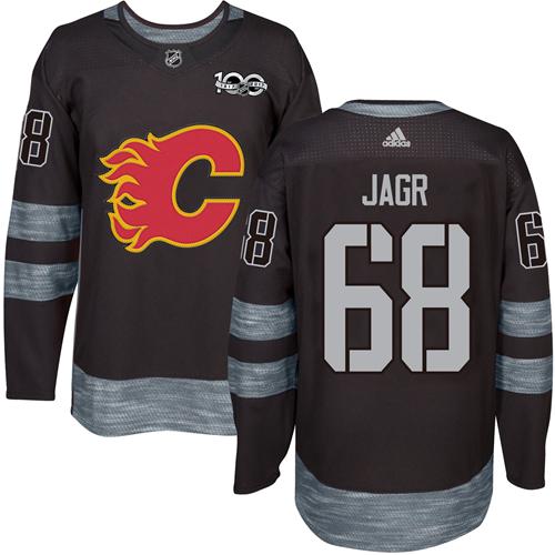 Adidas Flames #68 Jaromir Jagr Black 1917-2017 100th Anniversary Stitched NHL Jersey