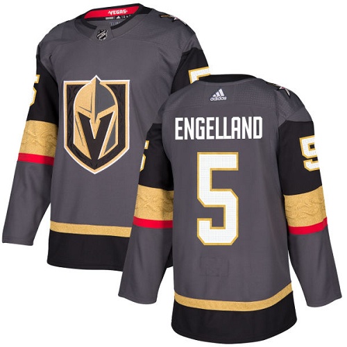Adidas Golden Knights #5 Deryk Engelland Grey Home Authentic Stitched NHL Jersey