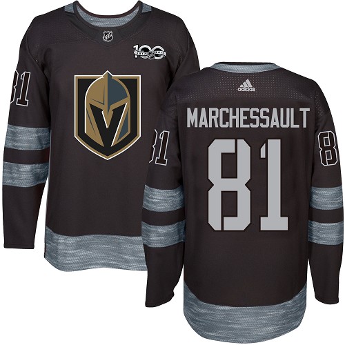 Adidas Golden Knights #81 Jonathan Marchessault Black 1917-2017 100th Anniversary Stitched NHL Jerse - Click Image to Close
