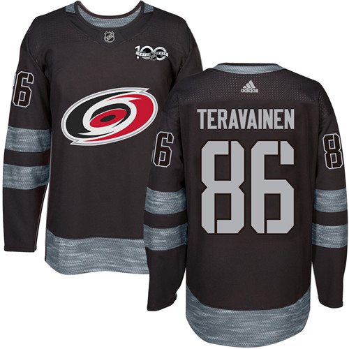 Adidas Hurricanes #86 Teuvo Teravainen Black 1917-2017 100th Anniversary Stitched NHL Jersey - Click Image to Close