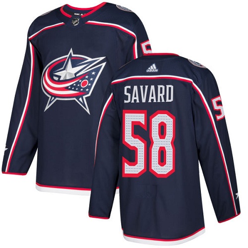 Adidas Blue Jackets #58 David Savard Navy Blue Home Authentic Stitched NHL Jersey - Click Image to Close