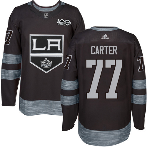 Adidas Kings #77 Jeff Carter Black 1917-2017 100th Anniversary Stitched NHL Jersey - Click Image to Close