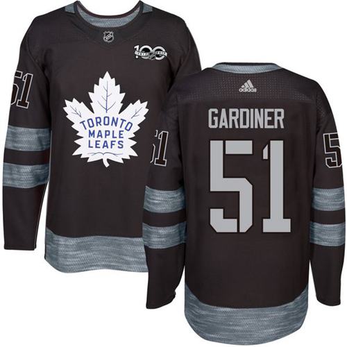 Adidas Maple Leafs #51 Jake Gardiner Black 1917-2017 100th Anniversary Stitched NHL Jersey - Click Image to Close