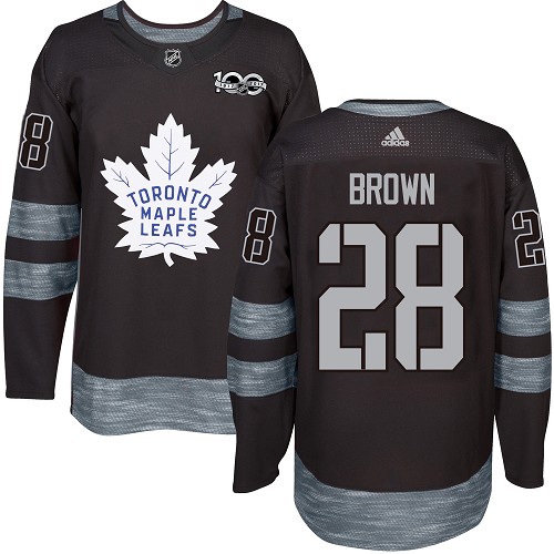 Adidas Maple Leafs #28 Connor Brown Black 1917-2017 100th Anniversary Stitched NHL Jersey