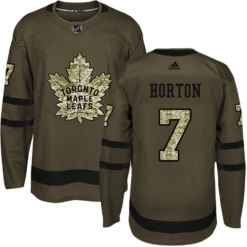 Adidas Maple Leafs #7 Tim Horton Green Salute to Service Stitched NHL Jersey - Click Image to Close