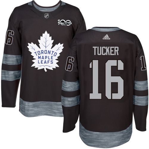 Adidas Maple Leafs #16 Darcy Tucker Black 1917-2017 100th Anniversary Stitched NHL Jersey