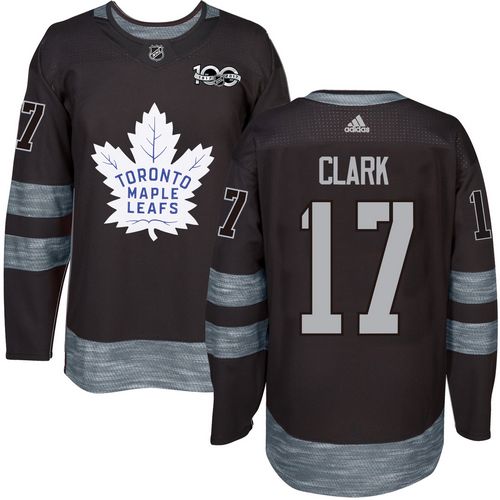 Adidas Maple Leafs #17 Wendel Clark Black 1917-2017 100th Anniversary Stitched NHL Jersey
