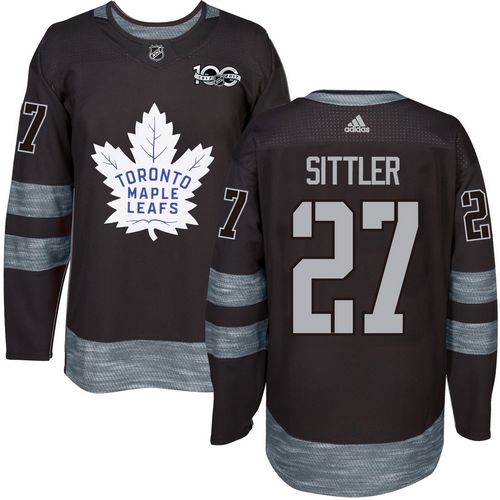 Adidas Maple Leafs #27 Darryl Sittler Black 1917-2017 100th Anniversary Stitched NHL Jersey - Click Image to Close