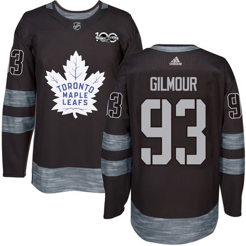 Adidas Maple Leafs #93 Doug Gilmour Black 1917-2017 100th Anniversary Stitched NHL Jersey