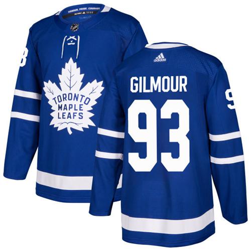 Adidas Maple Leafs #93 Doug Gilmour Blue Home Authentic Stitched NHL Jersey - Click Image to Close