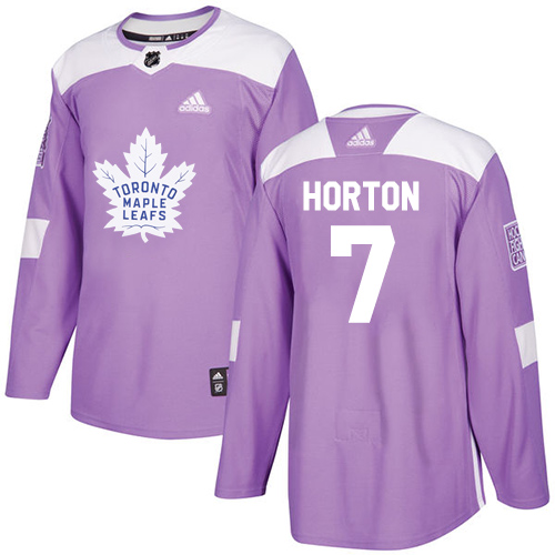 Adidas Maple Leafs #7 Tim Horton Purple Authentic Fights Cancer Stitched NHL Jersey - Click Image to Close