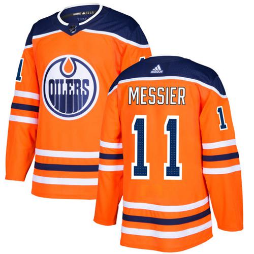 Adidas Oilers #11 Mark Messier Orange Home Authentic Stitched NHL Jersey