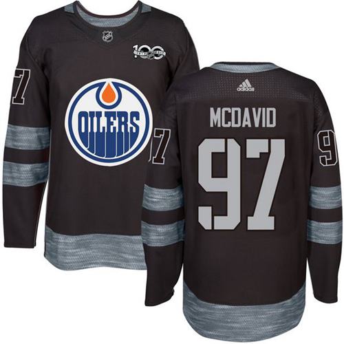 Adidas Oilers #97 Connor McDavid Black 1917-2017 100th Anniversary Stitched NHL Jersey