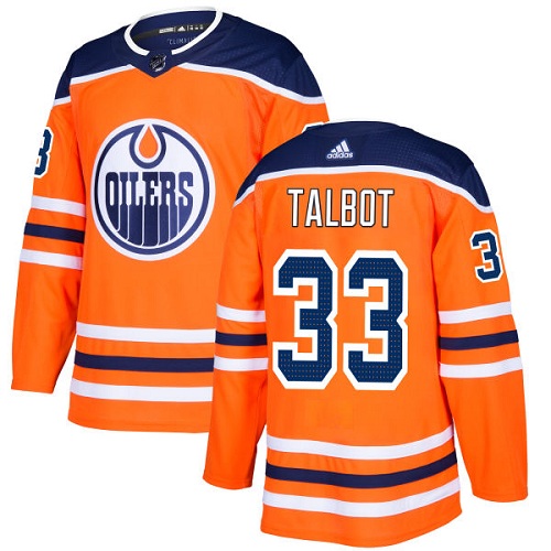 Adidas Oilers #33 Cam Talbot Orange Home Authentic Stitched NHL Jersey - Click Image to Close