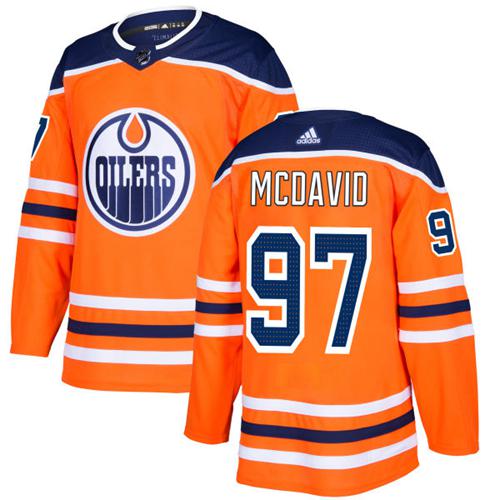 Adidas Oilers #97 Connor McDavid Orange Home Authentic Stitched NHL Jersey - Click Image to Close