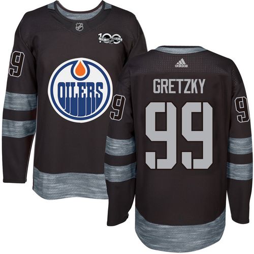 Adidas Oilers #99 Wayne Gretzky Black 1917-2017 100th Anniversary Stitched NHL Jersey