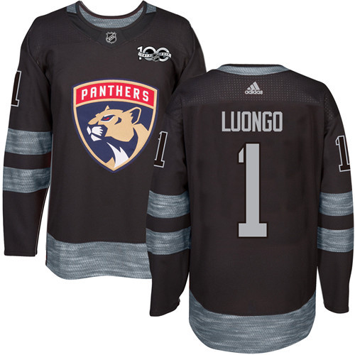 Adidas Panthers #1 Roberto Luongo Black 1917-2017 100th Anniversary Stitched NHL Jersey