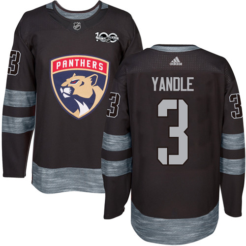 Adidas Panthers #3 Keith Yandle Black 1917-2017 100th Anniversary Stitched NHL Jersey - Click Image to Close