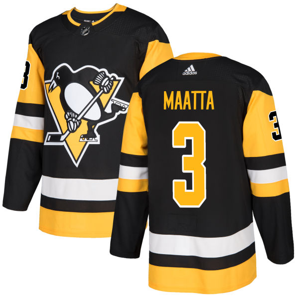 Adidas Penguins #3 Olli Maatta Black Home Authentic Stitched NHL Jersey