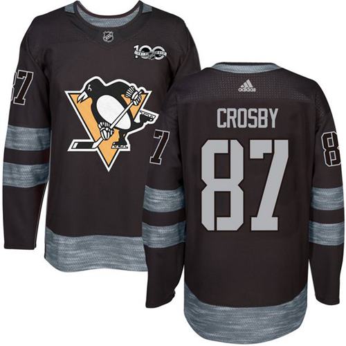 Adidas Penguins #87 Sidney Crosby Black 1917-2017 100th Anniversary Stitched NHL Jersey