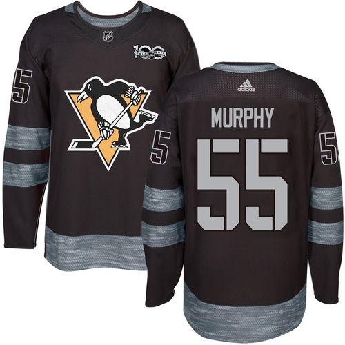 Adidas Penguins #55 Larry Murphy Black 1917-2017 100th Anniversary Stitched NHL Jersey