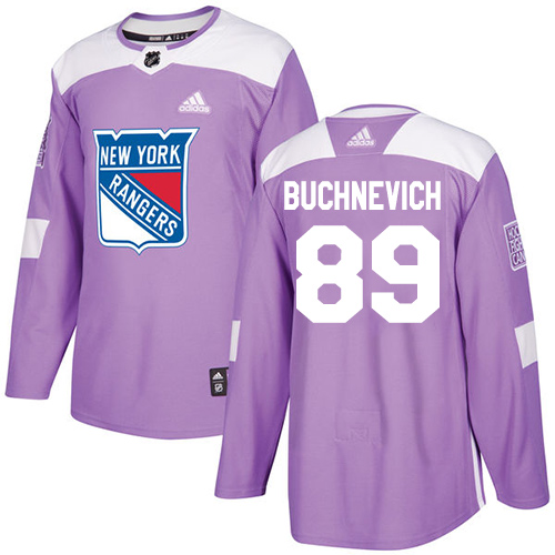 Adidas Rangers #89 Pavel Buchnevich Purple Authentic Fights Cancer Stitched NHL Jersey - Click Image to Close