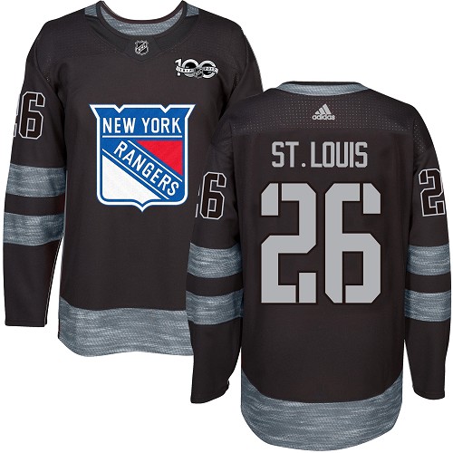 Adidas Rangers #26 Martin St.Louis Black 1917-2017 100th Anniversary Stitched NHL Jersey