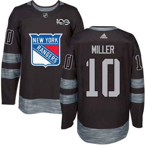 Adidas Rangers #10 J.T. Miller Black 1917-2017 100th Anniversary Stitched NHL Jersey