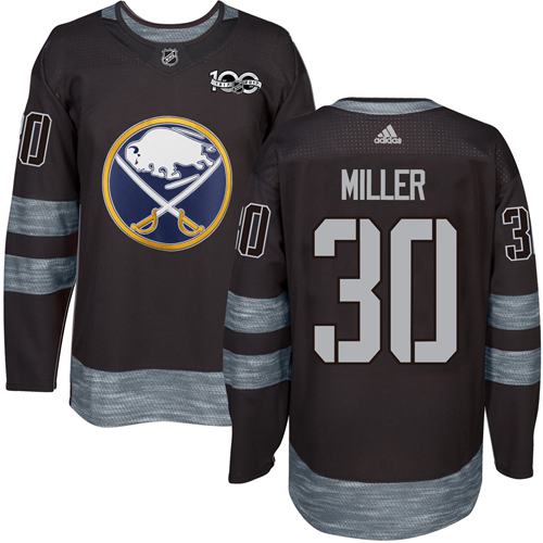 Adidas Sabres #30 Ryan Miller Black 1917-2017 100th Anniversary Stitched NHL Jersey