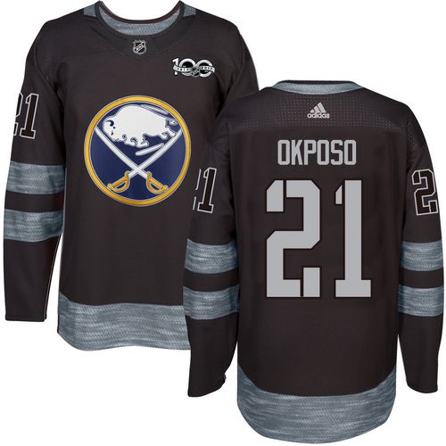 Adidas Sabres #21 Kyle Okposo Black 1917-2017 100th Anniversary Stitched NHL Jersey