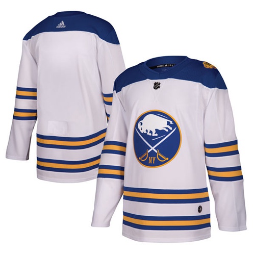 Adidas Sabres Blank White Authentic 2018 Winter Classic Stitched NHL Jersey - Click Image to Close