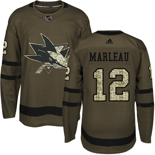Adidas Sharks #12 Patrick Marleau Green Salute to Service Stitched NHL Jersey