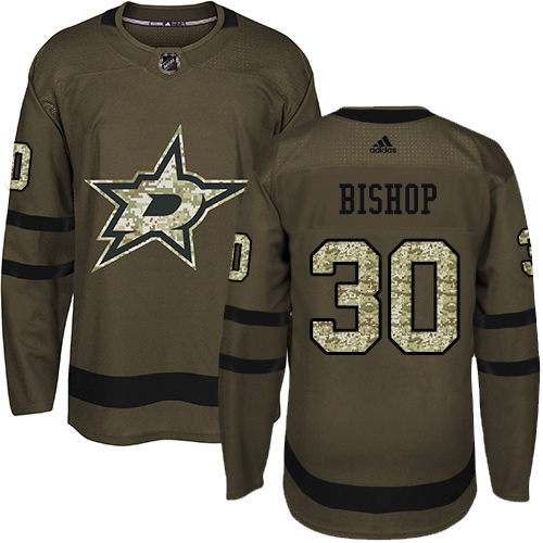 Adidas Stars #30 Ben Bishop Green Salute to Service Stitched NHL Jersey - Click Image to Close