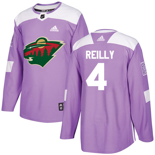 Adidas Wild #4 Mike Reilly Purple Authentic Fights Cancer Stitched NHL Jersey - Click Image to Close