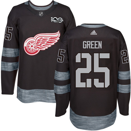 Adidas Red Wings #25 Mike Green Black 1917-2017 100th Anniversary Stitched NHL Jersey