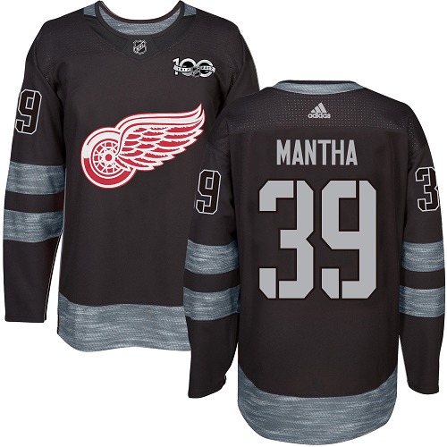 Adidas Red Wings #39 Anthony Mantha Black 1917-2017 100th Anniversary Stitched NHL Jersey