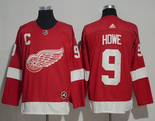 Adidas Red Wings #9 Gordie Howe Red Home Authentic Stitched NHL Jersey