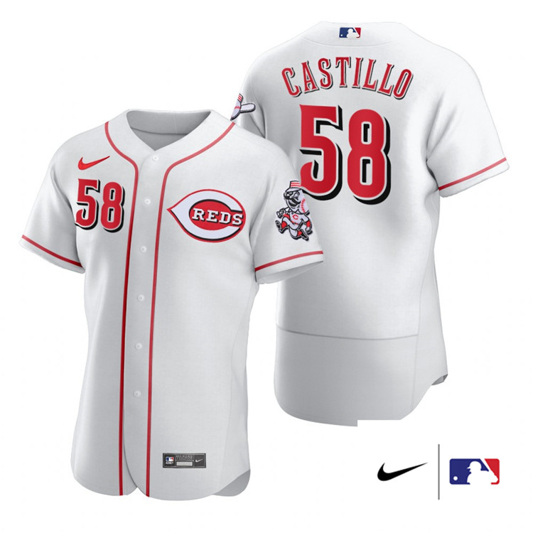 Nike Men #58 Luis Castillo Cincinnati Reds Authentics Baesball Jerseys Sale-White