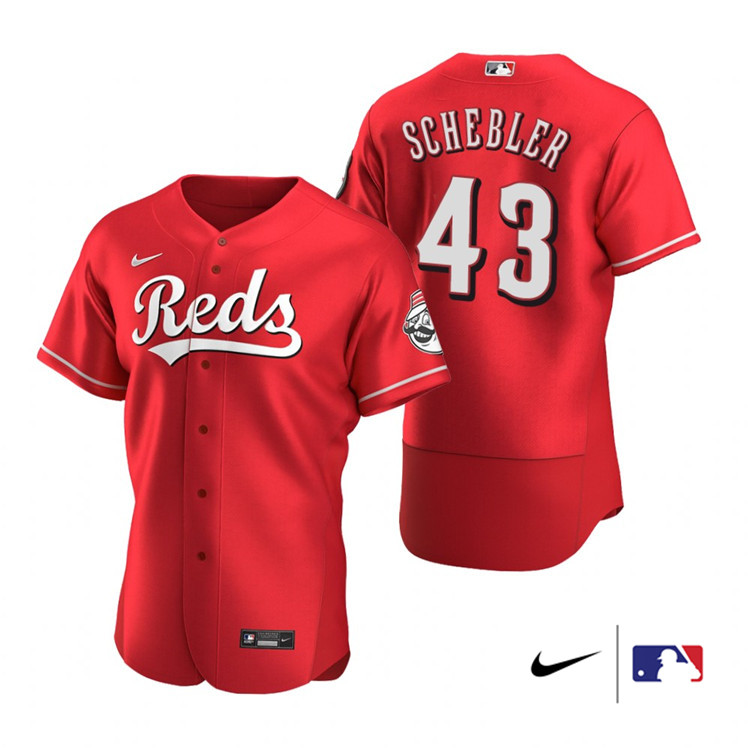 Nike Men #43 Scott Schebler Cincinnati Reds Baesball Jerseys Sale-Scarlet