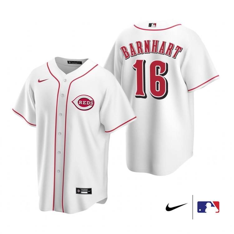 Nike Men #16 Tucker Barnhart Cincinnati Reds Baesball Jerseys Sale-White