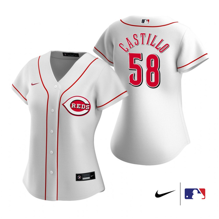 Nike Women #58 Luis Castillo Cincinnati Reds Baesball Jerseys Sale-White
