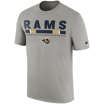 Los Angeles Rams Charcoal Sideline Legend Staff Performance T-Shirt