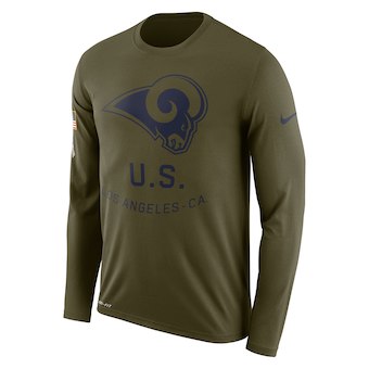 Los Angeles Rams Olive Salute to Service Sideline Legend Performance Long Sleeve T-Shirt