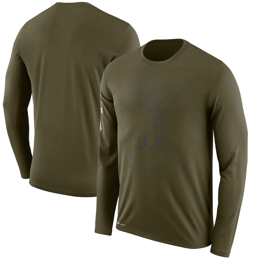 Tampa Bay Buccaneers Salute To Service Sideline Legend Performance Long Sleeve T-Shirt Olive