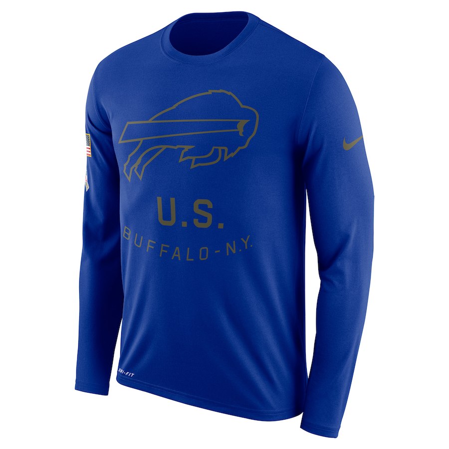 Buffalo Bills Salute To Service Sideline Legend Performance Long Sleeve T-Shirt Royal
