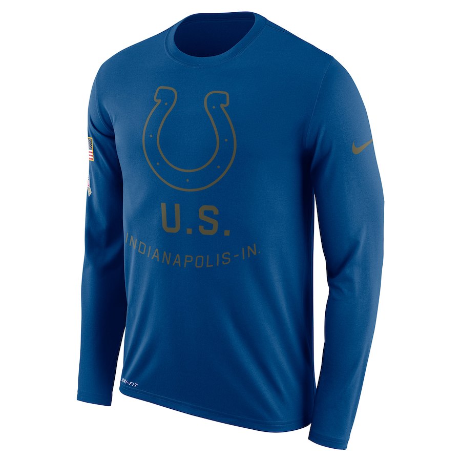 Indianapolis Colts Salute To Service Sideline Legend Performance Long Sleeve T-Shirt Royal