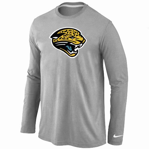 Jacksonville Jaguars Logo Long Sleeve T-Shirt Grey