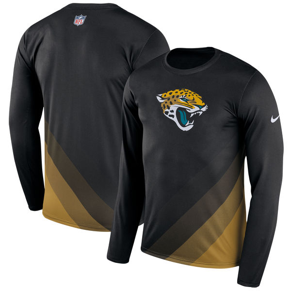 Jacksonville Jaguars Black Sideline Legend Prism Performance Long Sleeve T-Shirt - Click Image to Close