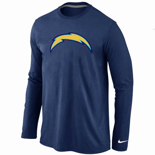 San Diego Chargers Logo Long Sleeve T-Shirt D.Blue - Click Image to Close