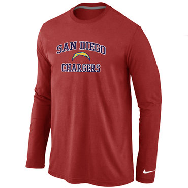 San Diego Chargers Heart & Soul Long Sleeve T-Shirt RED